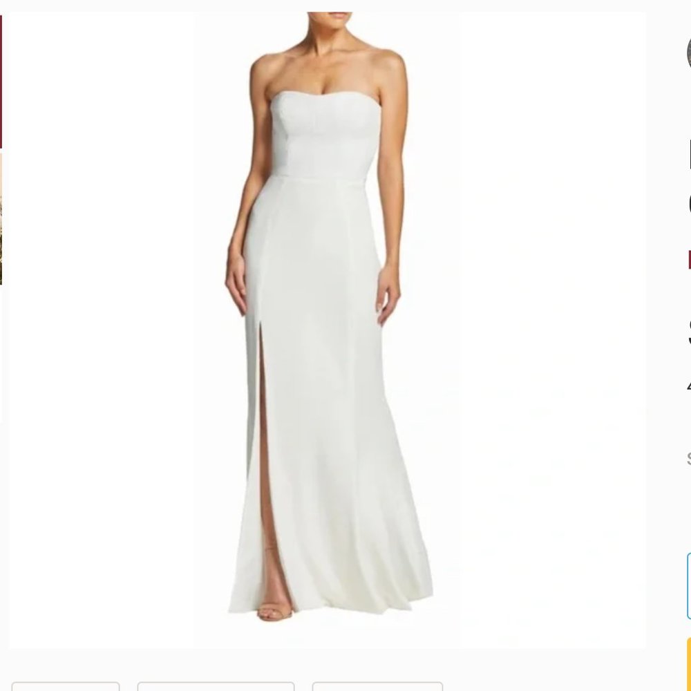 NWT Dress The Population White Ellen Gown Size Small